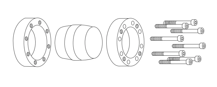 TS7Z75×120 locking assembly internal structure cross section tapered ring